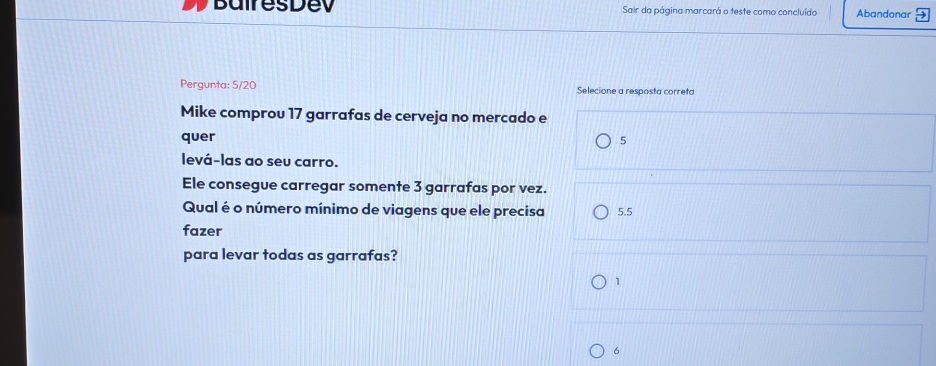 Mike comprou 17 garrafas de cerveja no