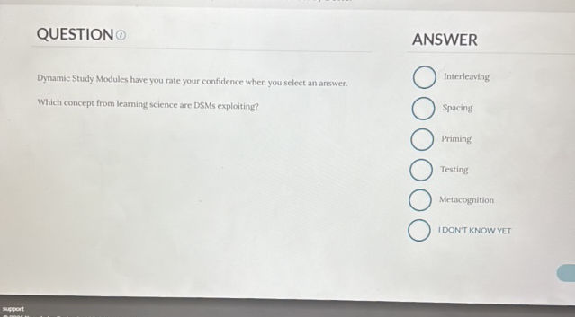 Dynamic Study Modules have you rate your