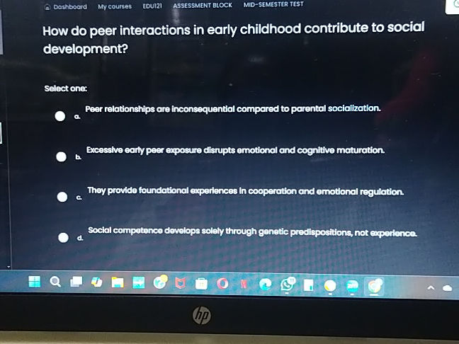 How do peer interactions in early childhood | StudyX