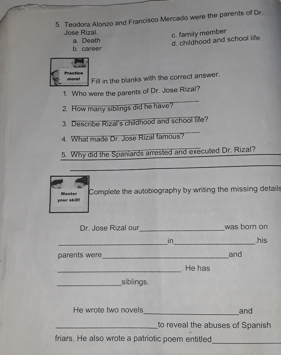 5 Teodora Alonzo and Francisco Mercado were | StudyX