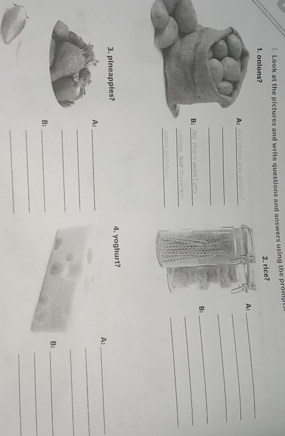 Look at the pictures and write questions and | StudyX