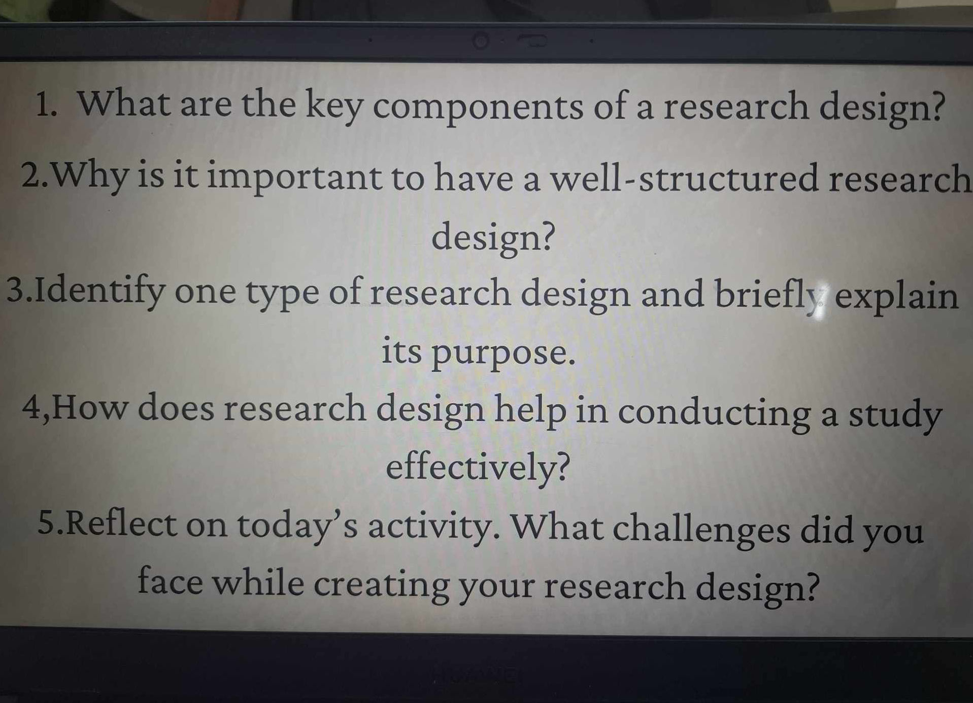 1. What are the key components of a research | StudyX