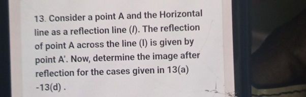 Consider a point A and the Horizontal line