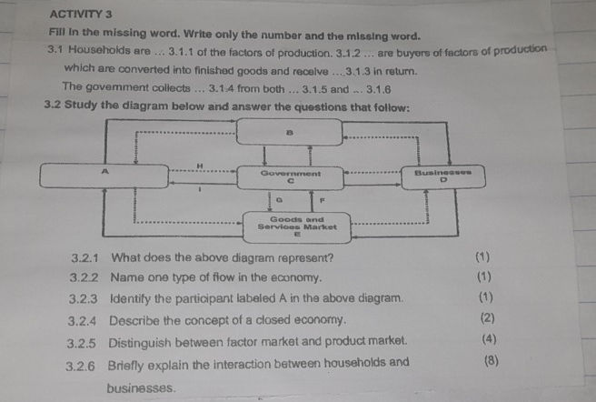 ACTIVITY 3 Fill in the missing word Write | StudyX