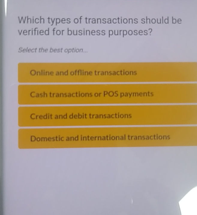Which types of transactions should be | StudyX