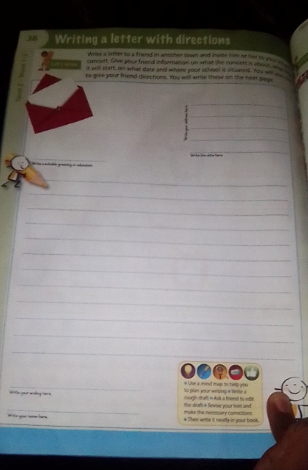 Writing a letter with directions Write a