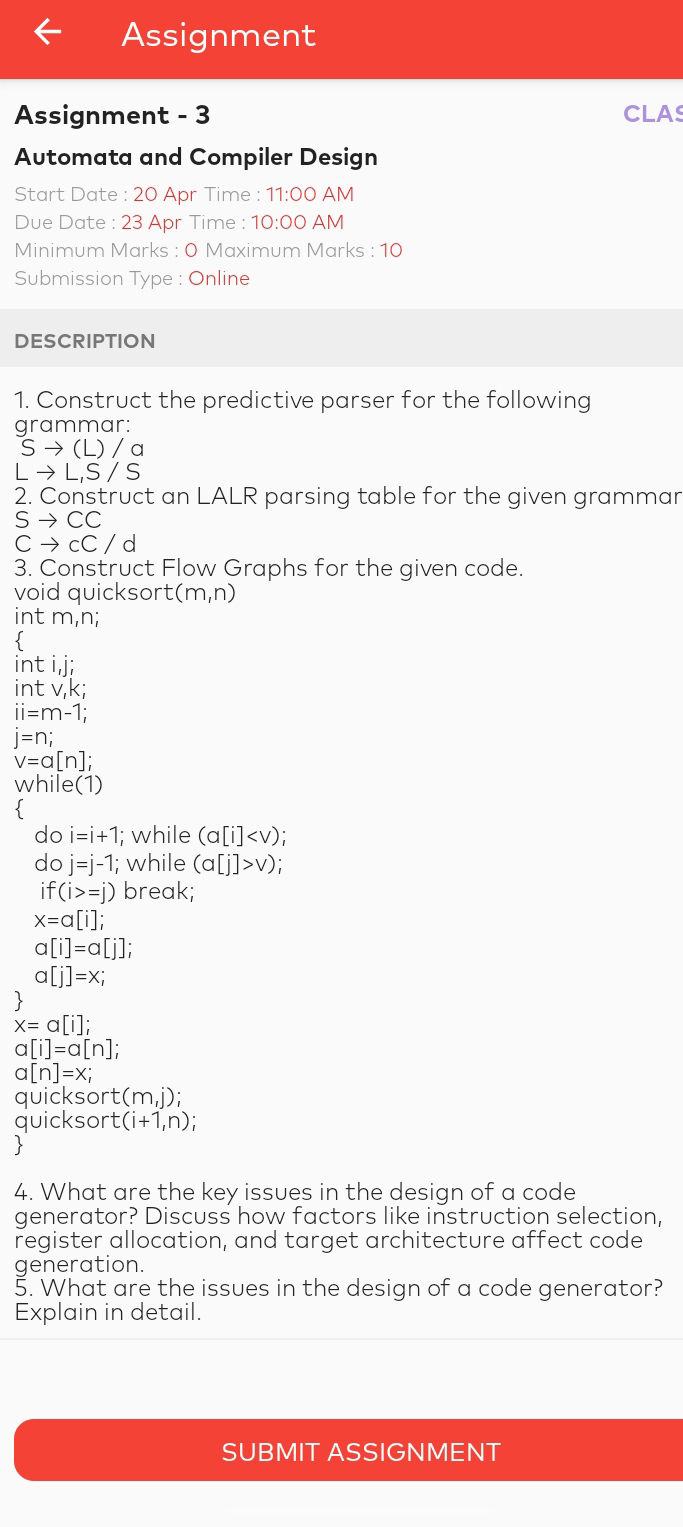 Issues Design In Code Generator What are the key issues in the design of a