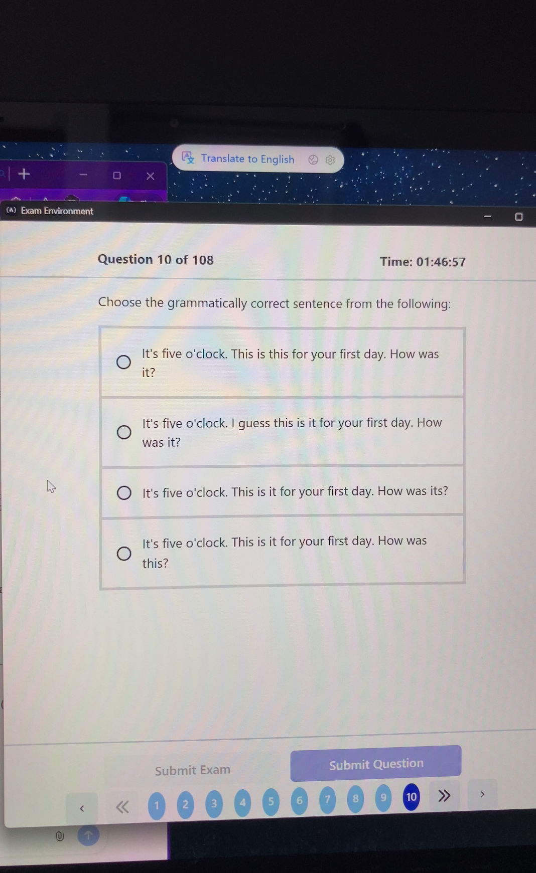 It's five o'clock. This is this for your