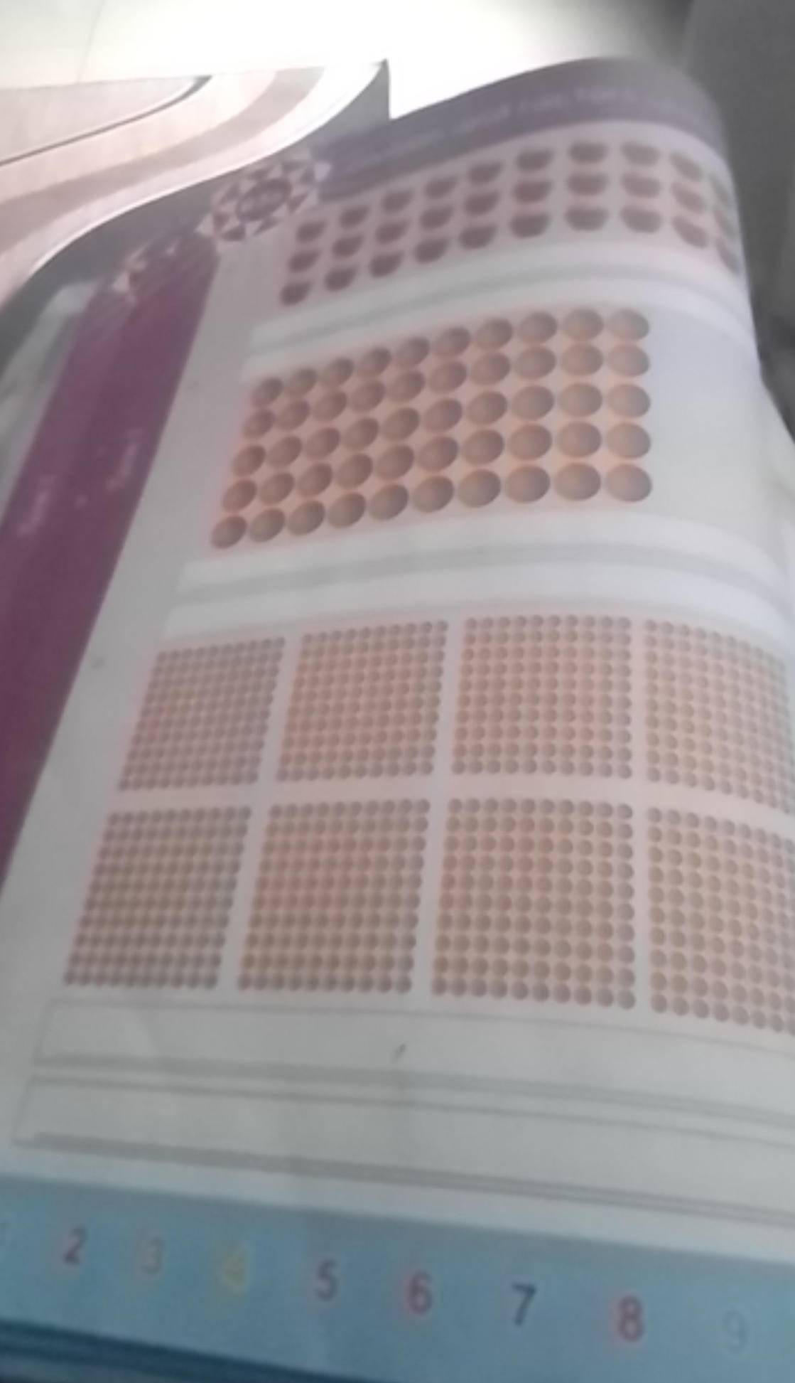 These are arrays of dots. Count the dots in