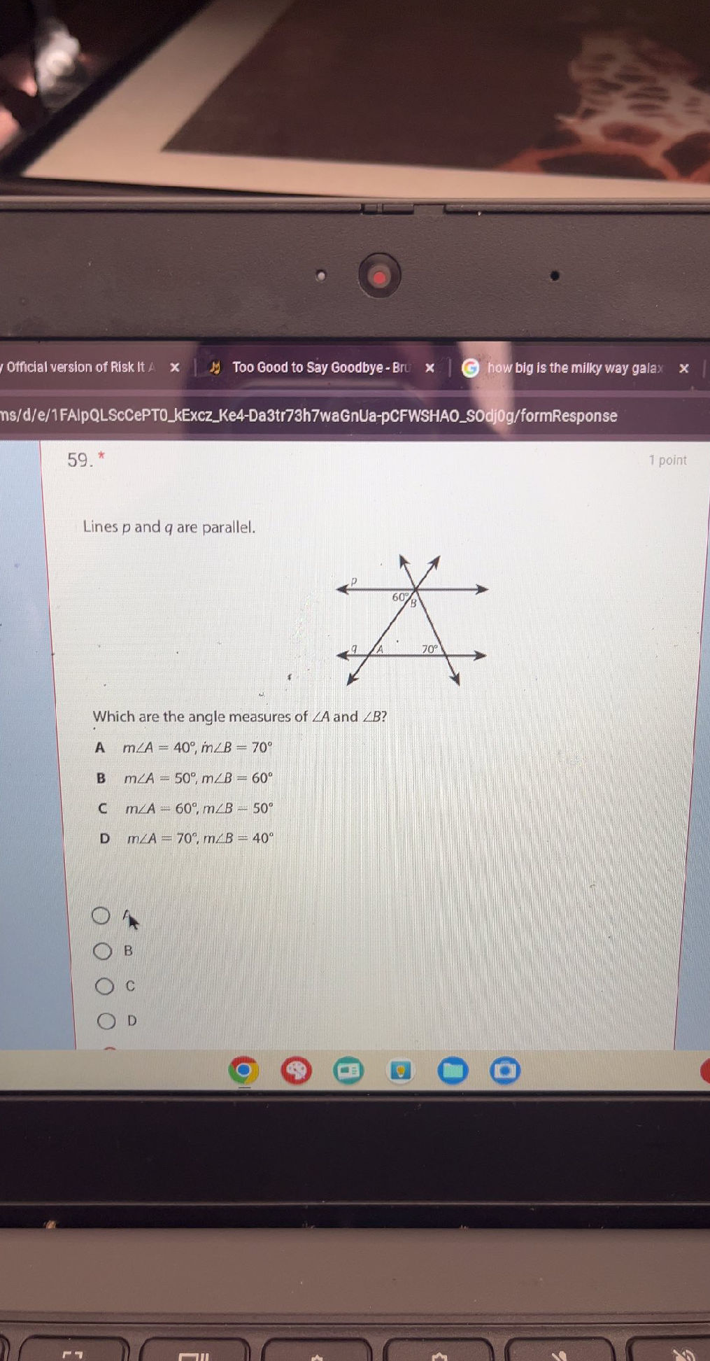 Lines $p$ and $q$ are parallel. Which are