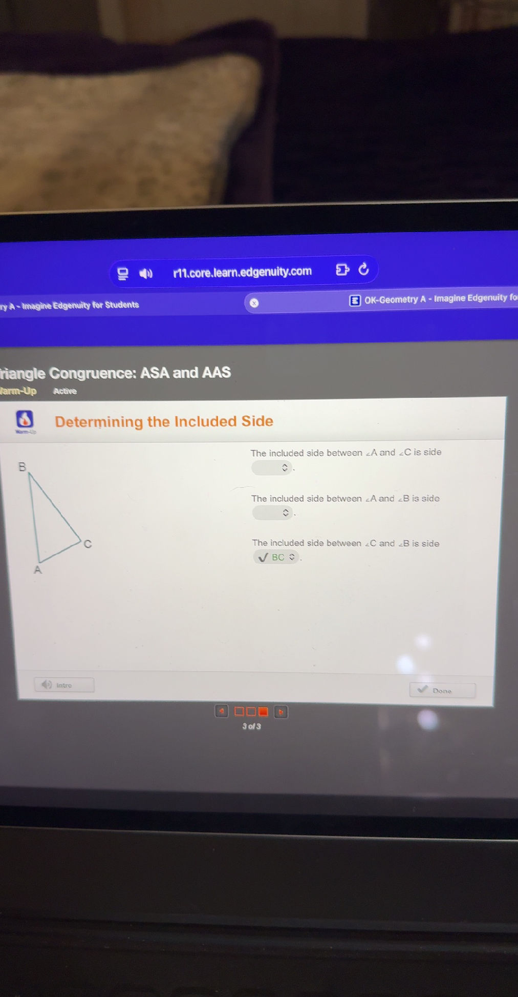 Determining the Included Side The included