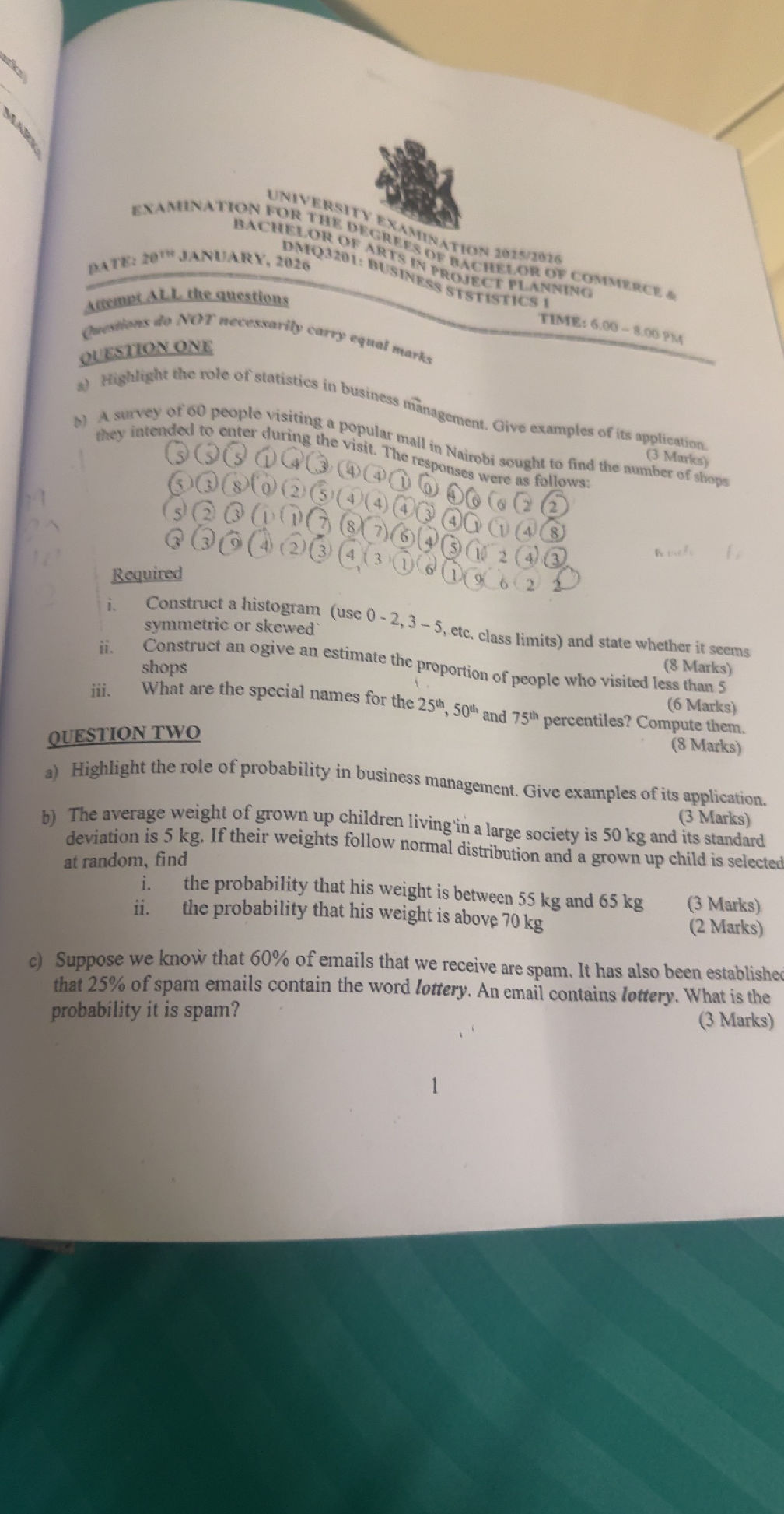 a) Highlight the role of statistics in