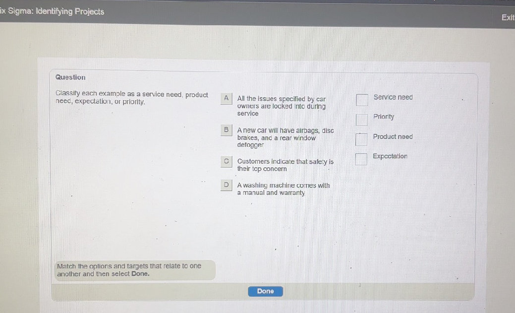 Classify each example as a service need,