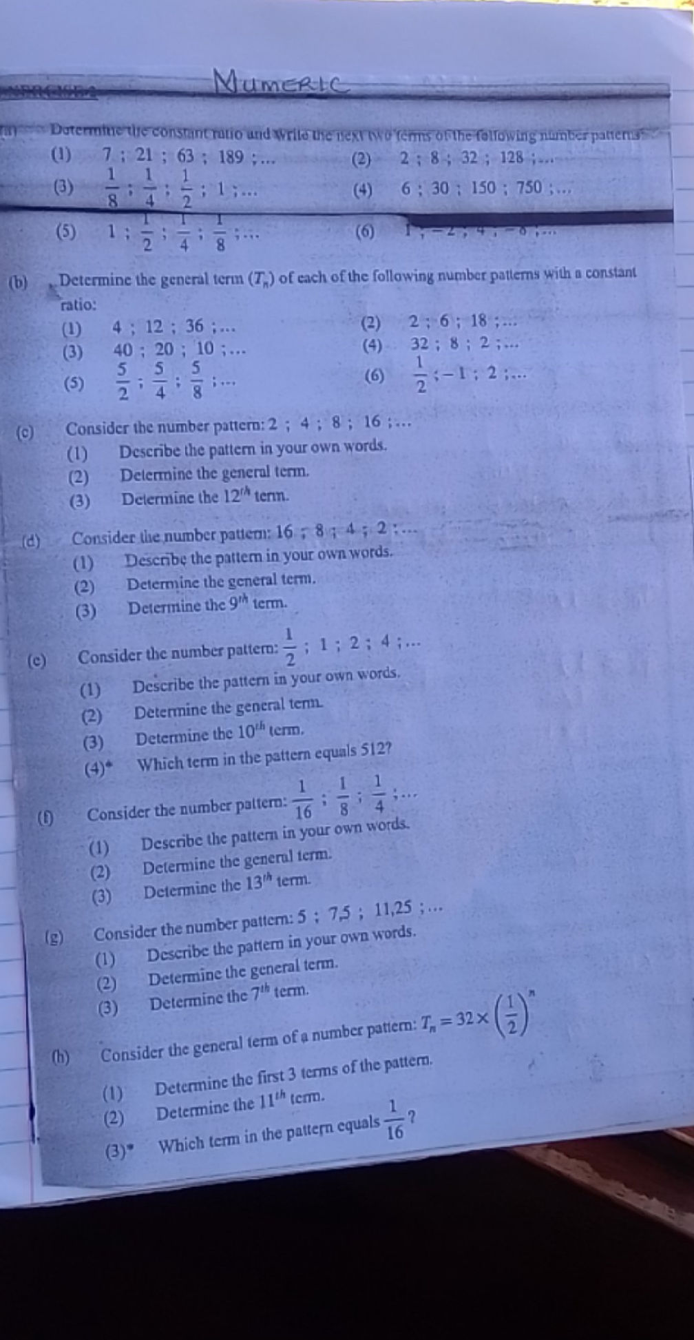 Consider the number pattern: 5; 7.5; 11.25;