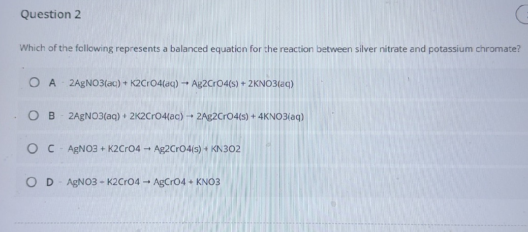 Which of the following represents a balanced