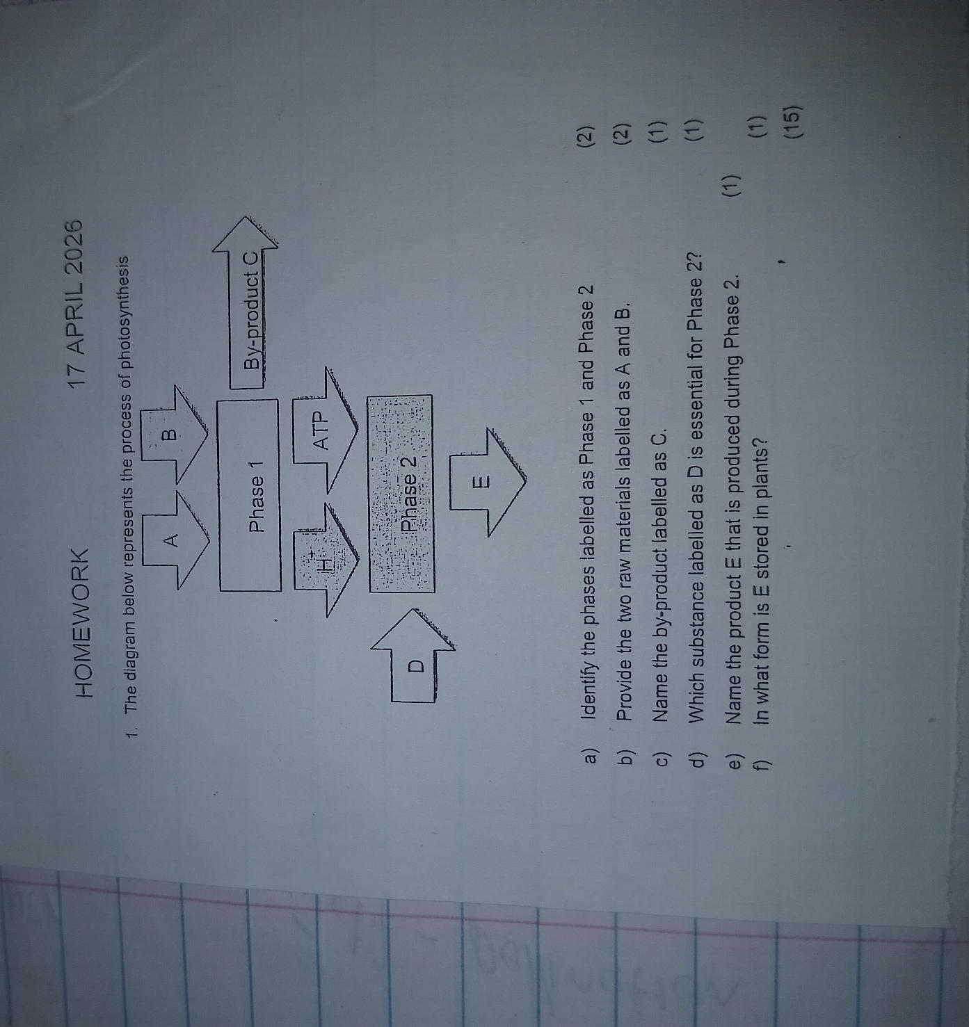 The diagram below represents the process of