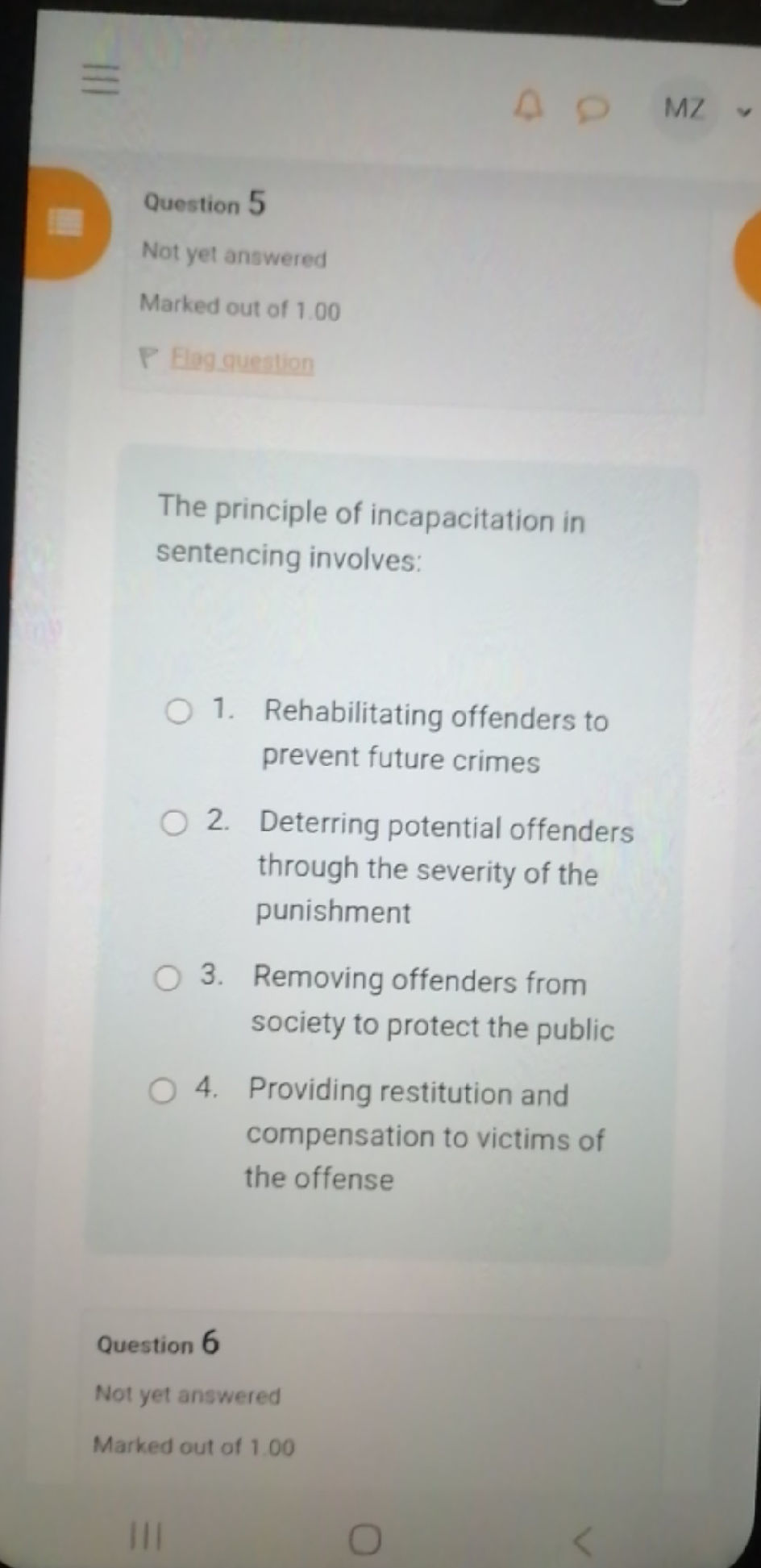The principle of incapacitation in