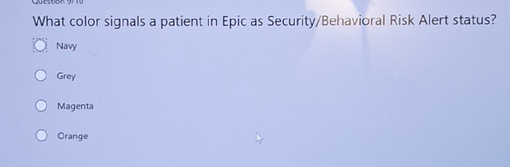 Epic Case Types Color Code What color signals a patient in Epic as