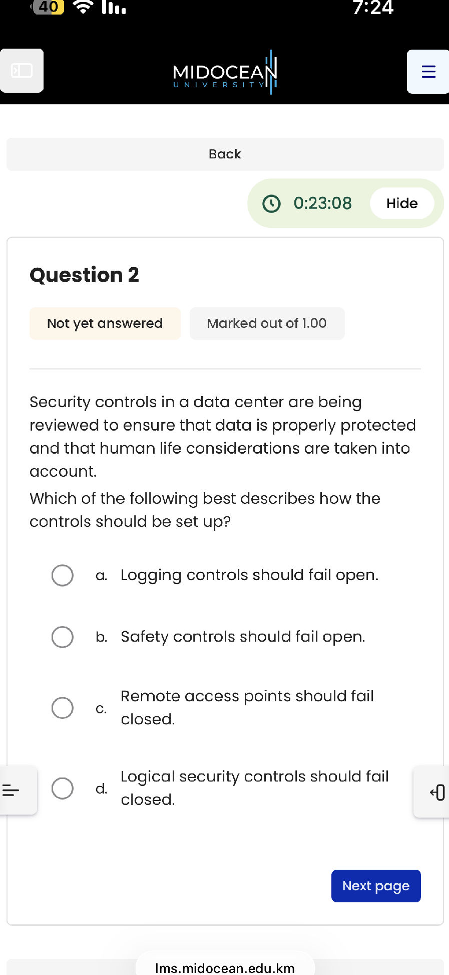 Security controls in a data center are being