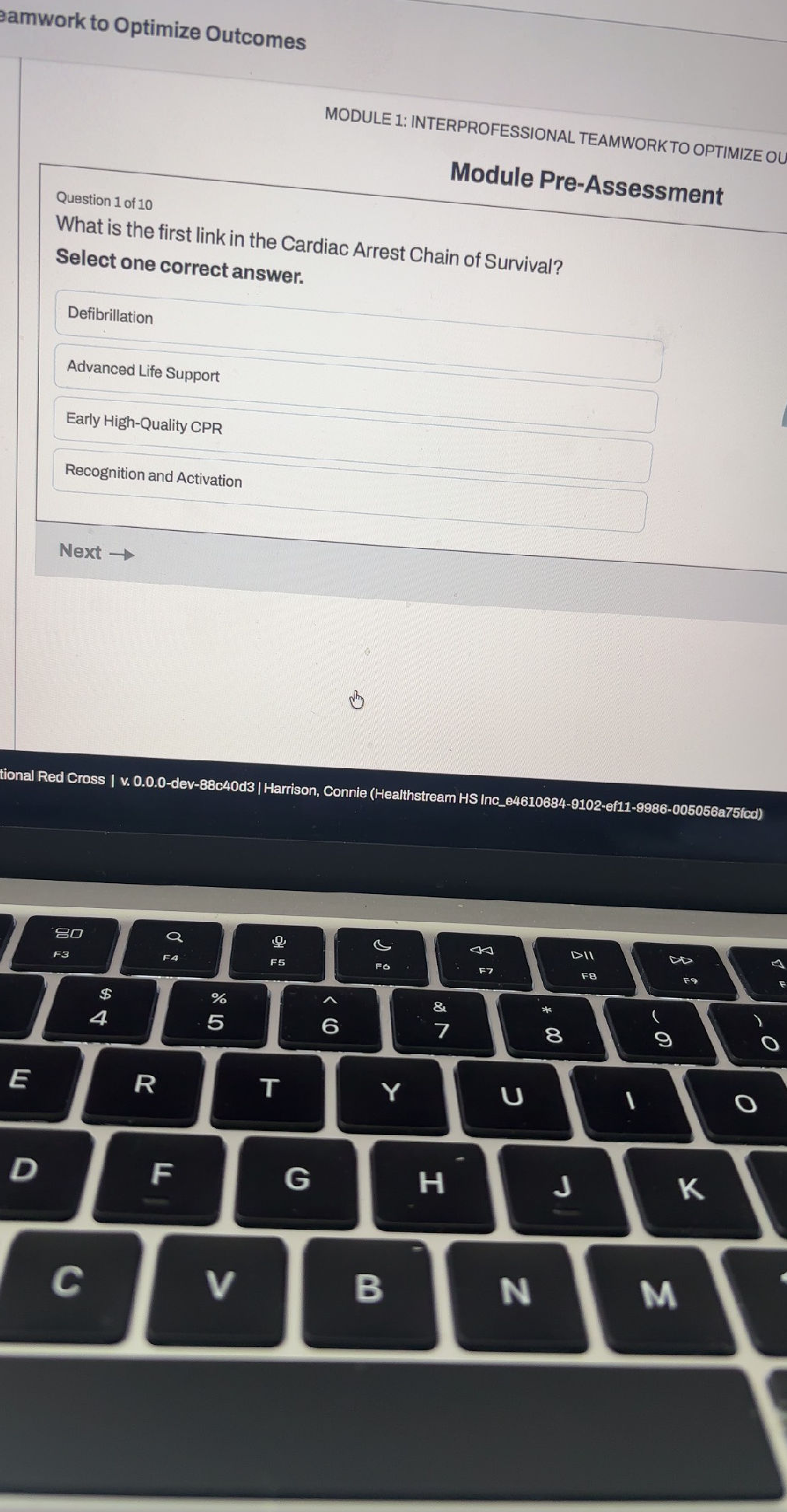 Question 1 of 10 What is the first link in