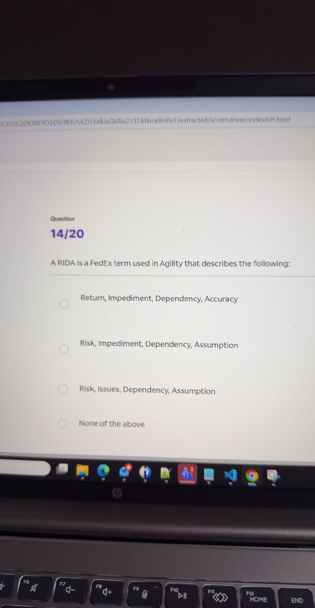 Rida's Risks A RIDA is a FedEx term used in Agility that