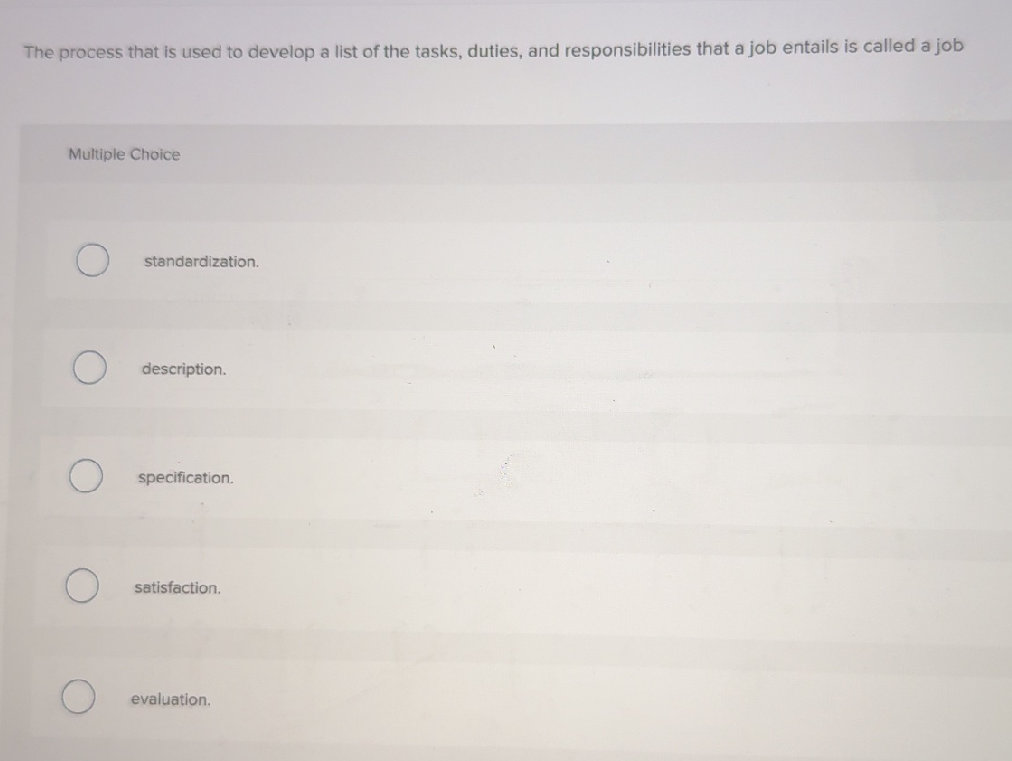 The process that is used to develop a list
