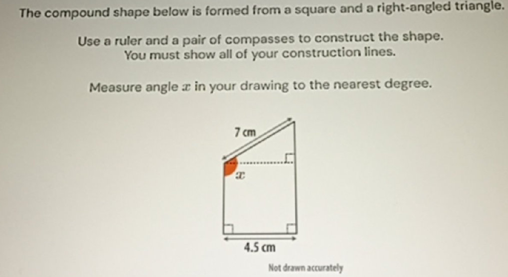The compound shape below is formed from a