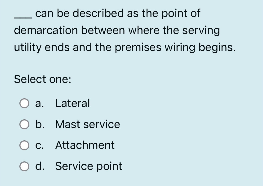 can be described as the point of demarcation