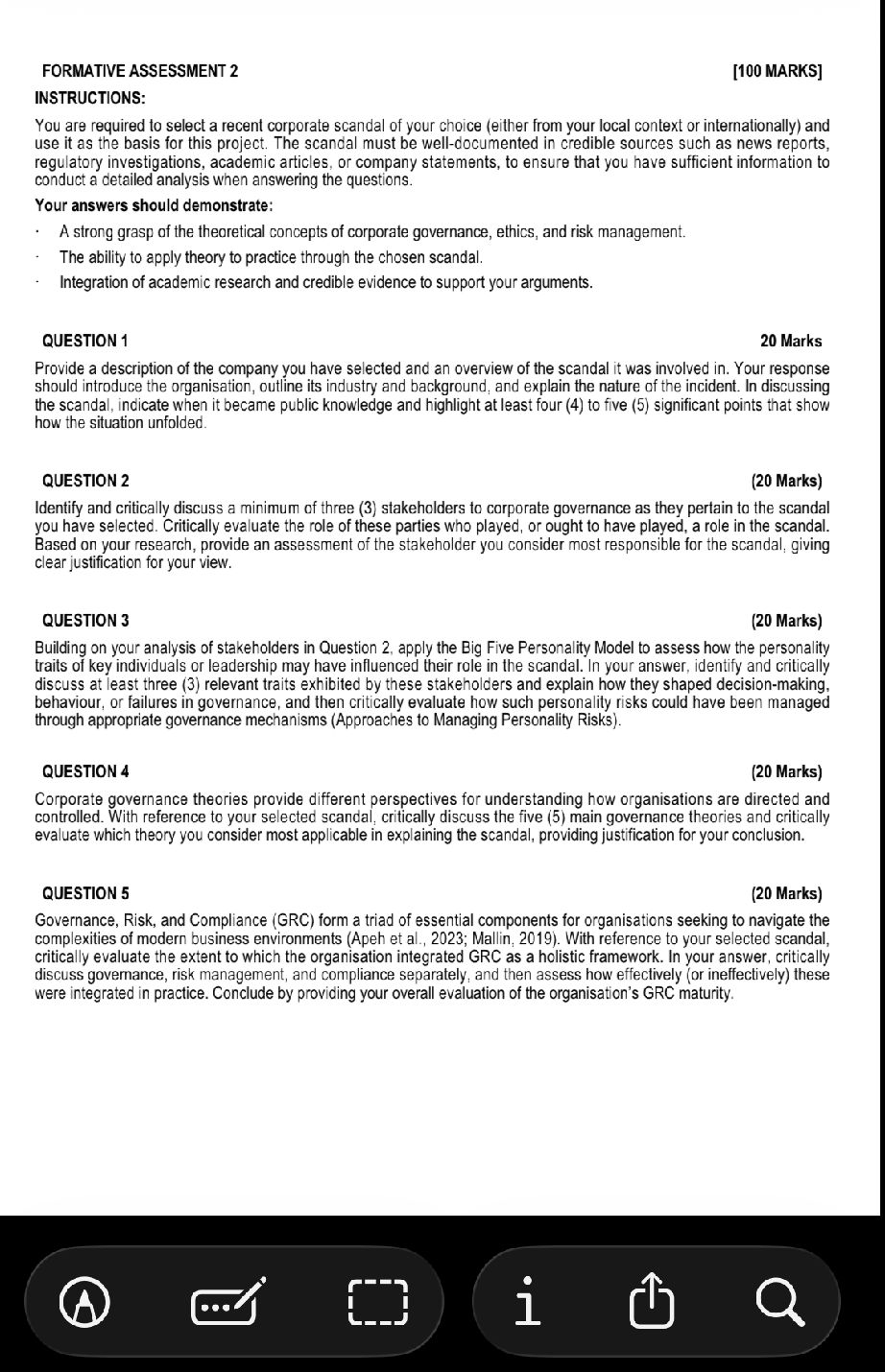 FORMATIVE ASSESSMENT 2 [100 MARKS]