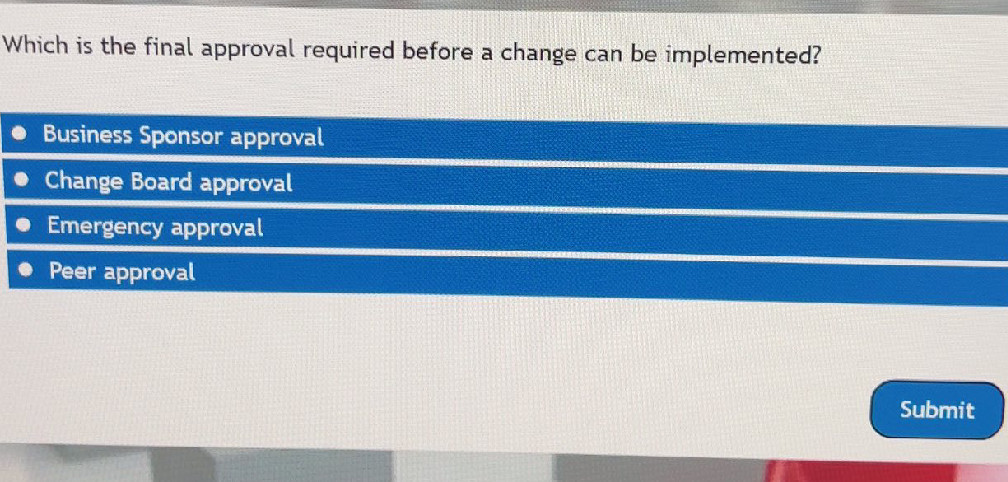Which is the final approval required before