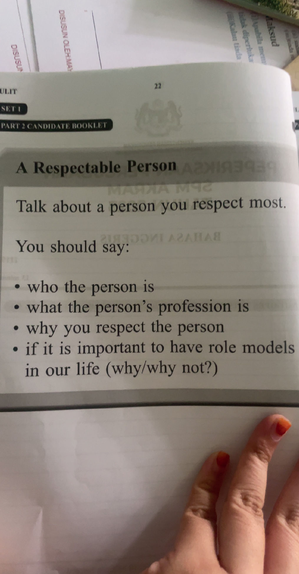 Respectable F A Respectable Person Talk about a person you