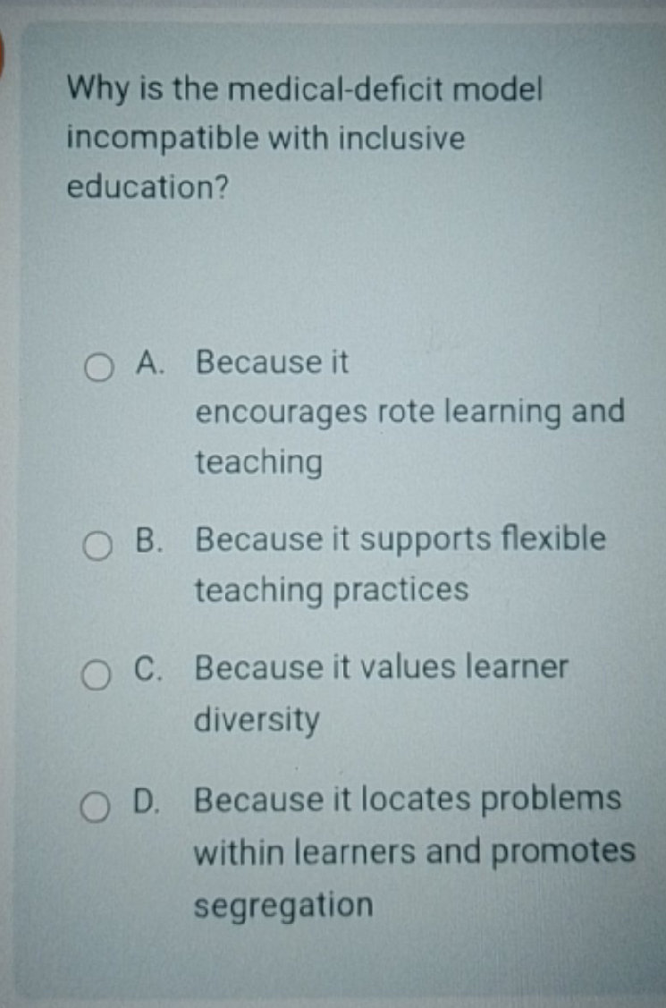 Why is the medical-deficit model