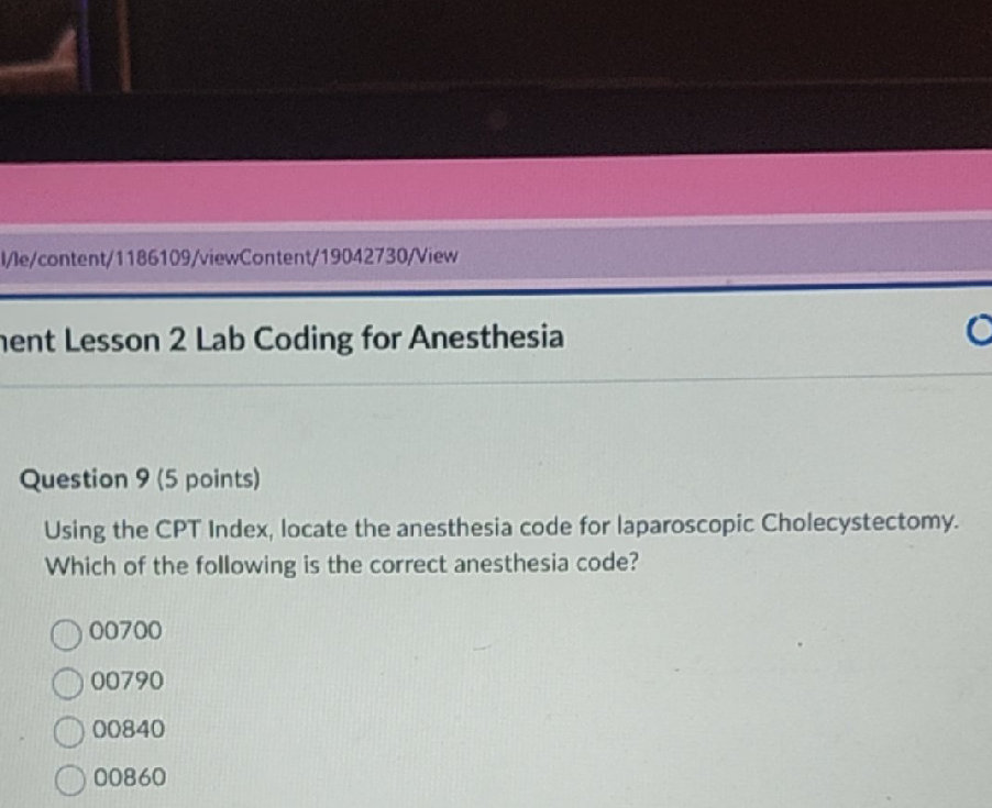 Question 9 (5 points) Using the CPT Index,