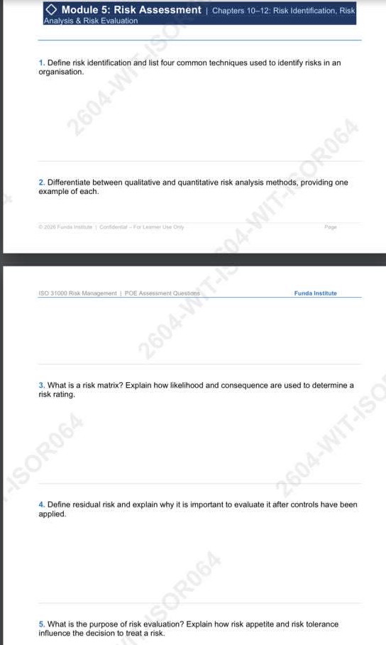 Define risk identification and list four