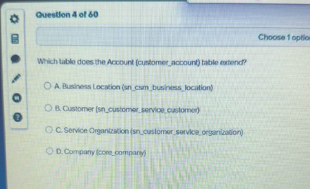 Which table does the Account
