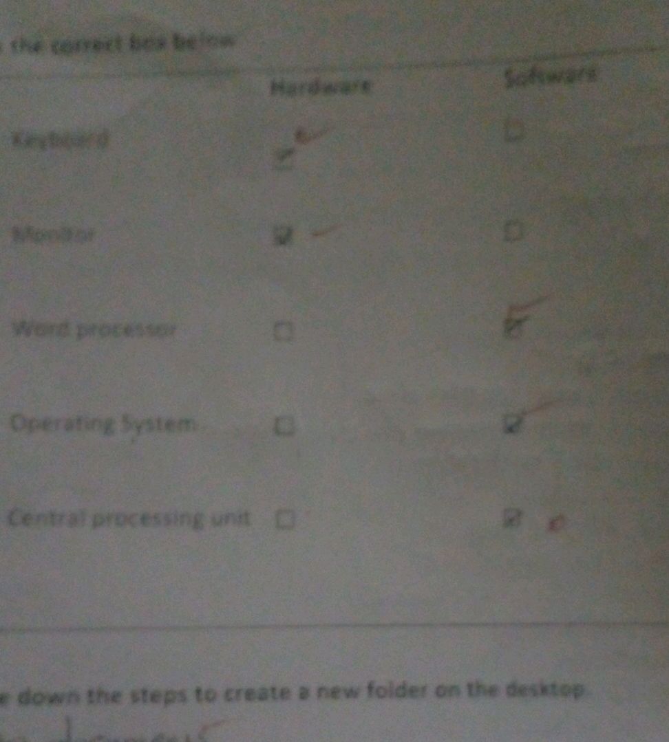 Tick the correct box below | | Hardware