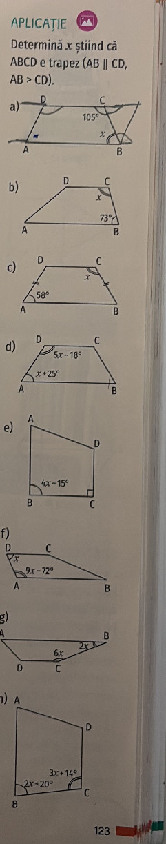 APLICAȚIE Determină x ştiind că ABCD e | StudyX