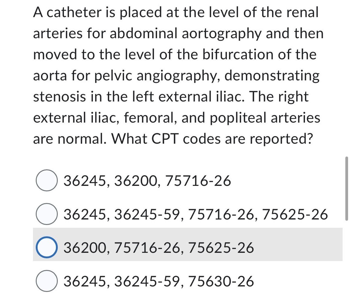 A catheter is placed at the level of the