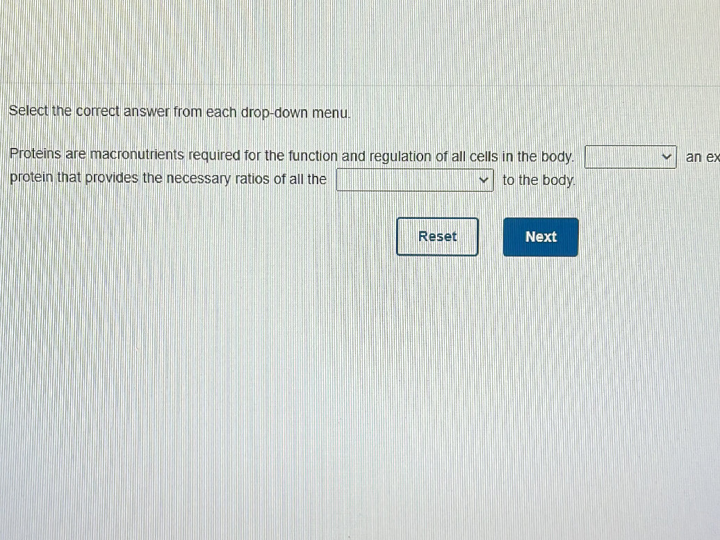 Select the correct answer from each | StudyX
