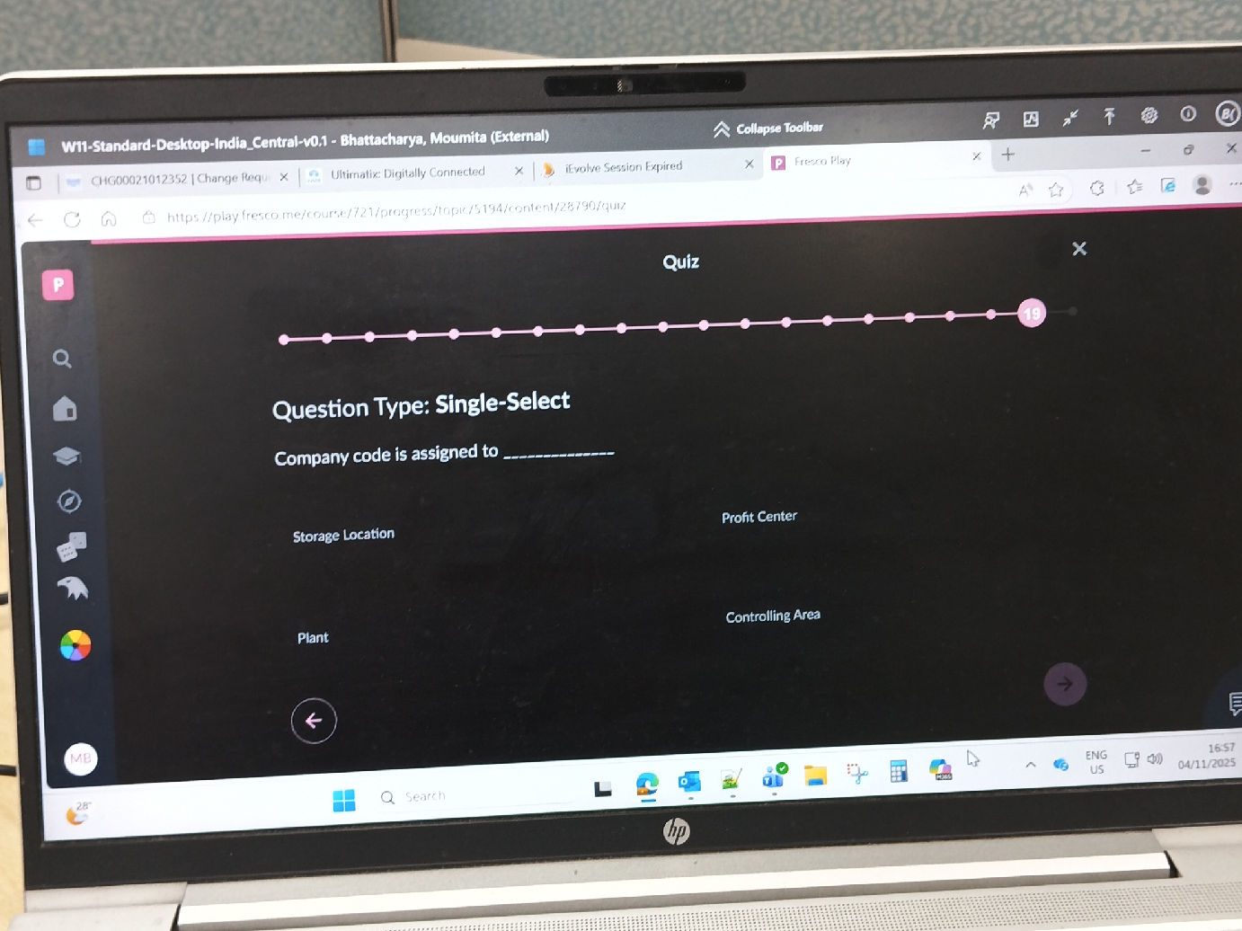 Question Type: Single-Select Company code | StudyX