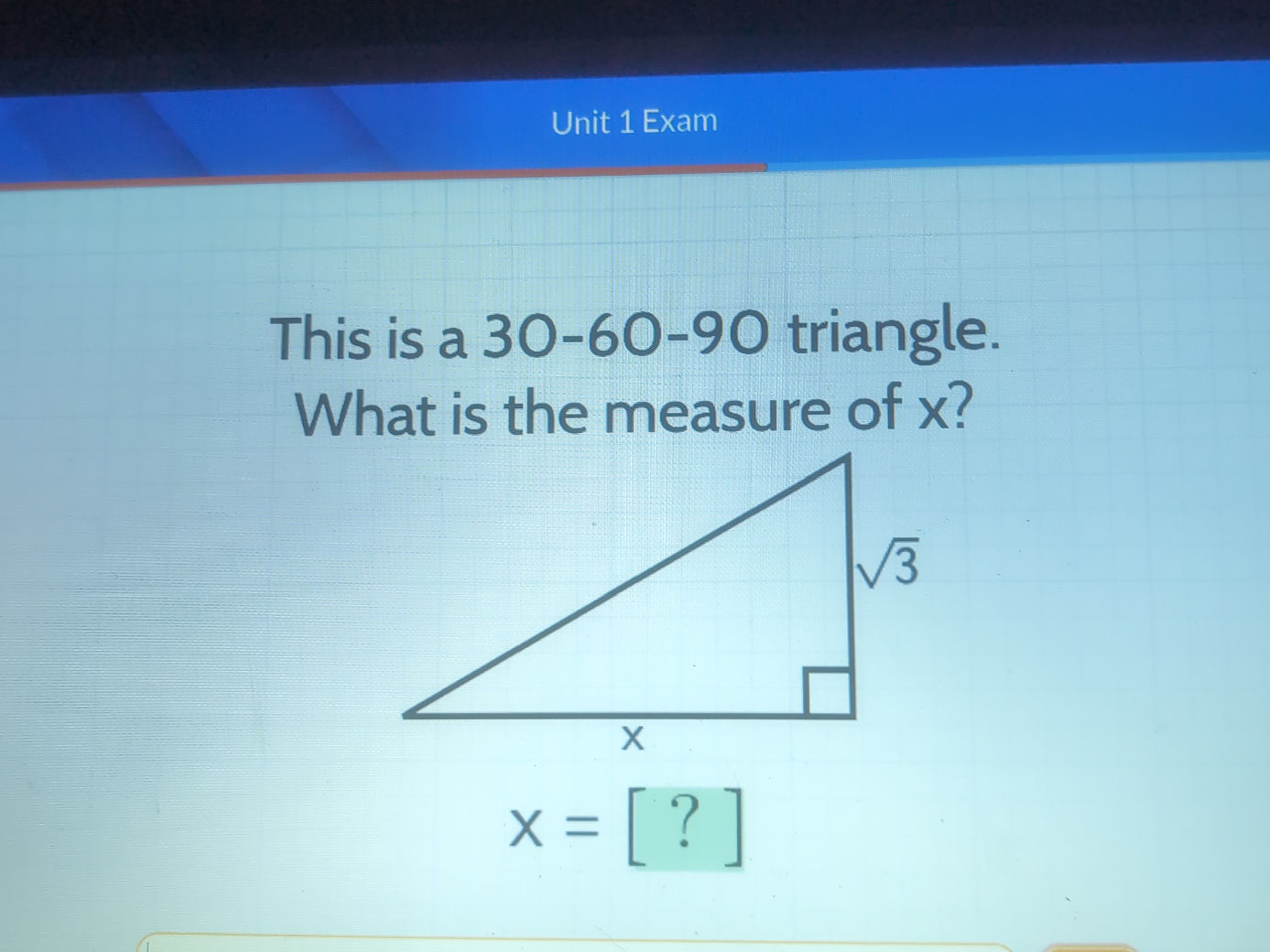 This is a 30-60-90 triangle. What is the | StudyX