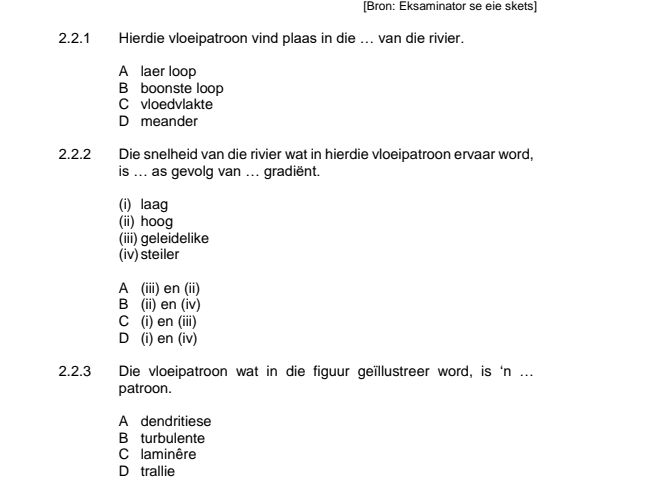 2.2.1 Hierdie vloeipatroon vind plaas in die | StudyX