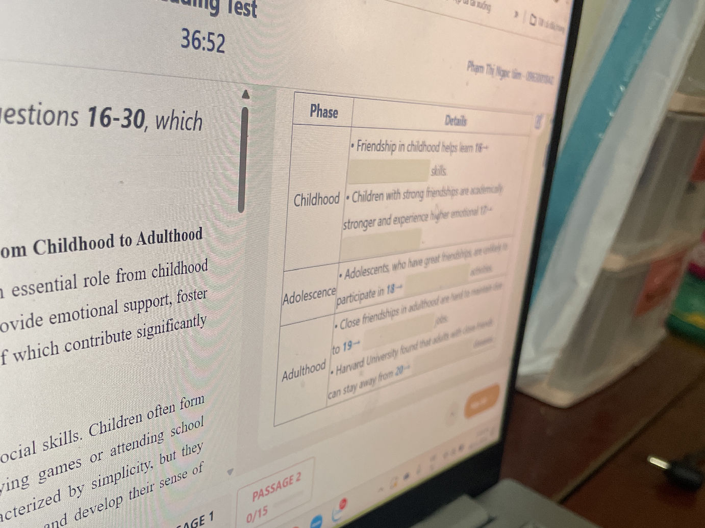 Questions 16-30, which refer to the table | StudyX