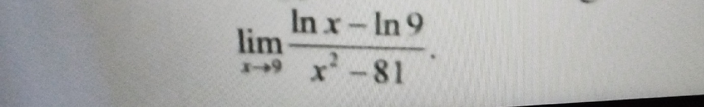 Ln9 Math Limit evaluation of logarithmic and | StudyX