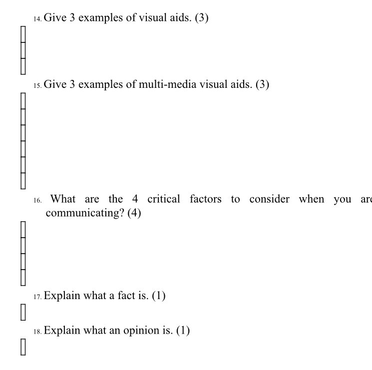 Give 3 examples of multi-media visual aids. | StudyX