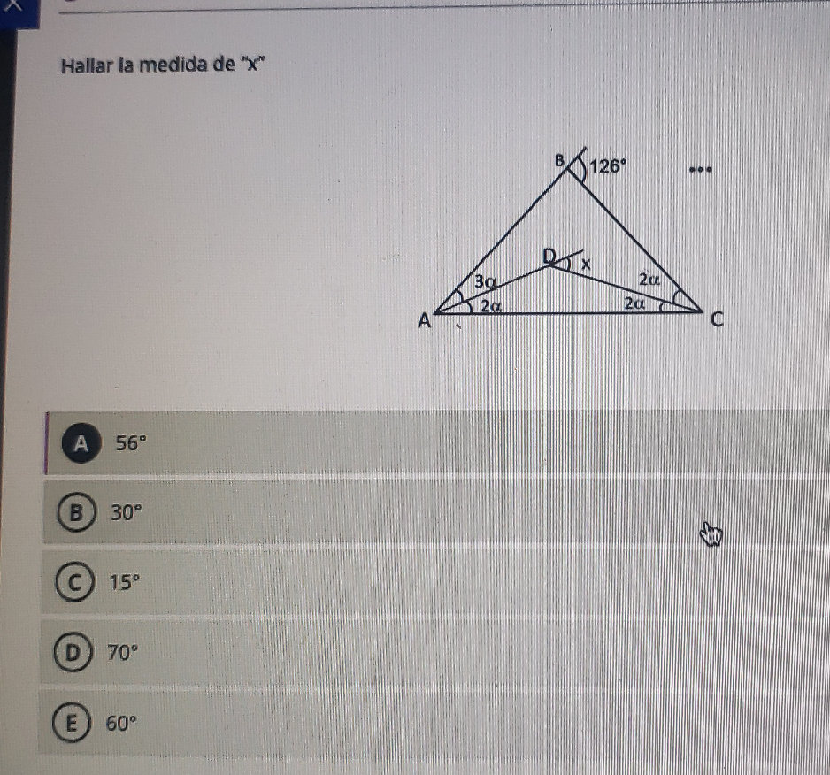 Hallar la medida de "x" En el triángulo | StudyX