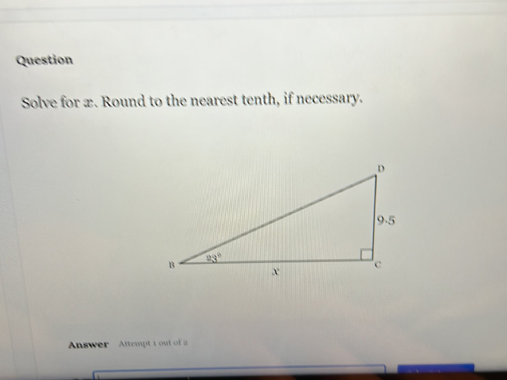Solve for $x$. Round to the nearest tenth, | StudyX