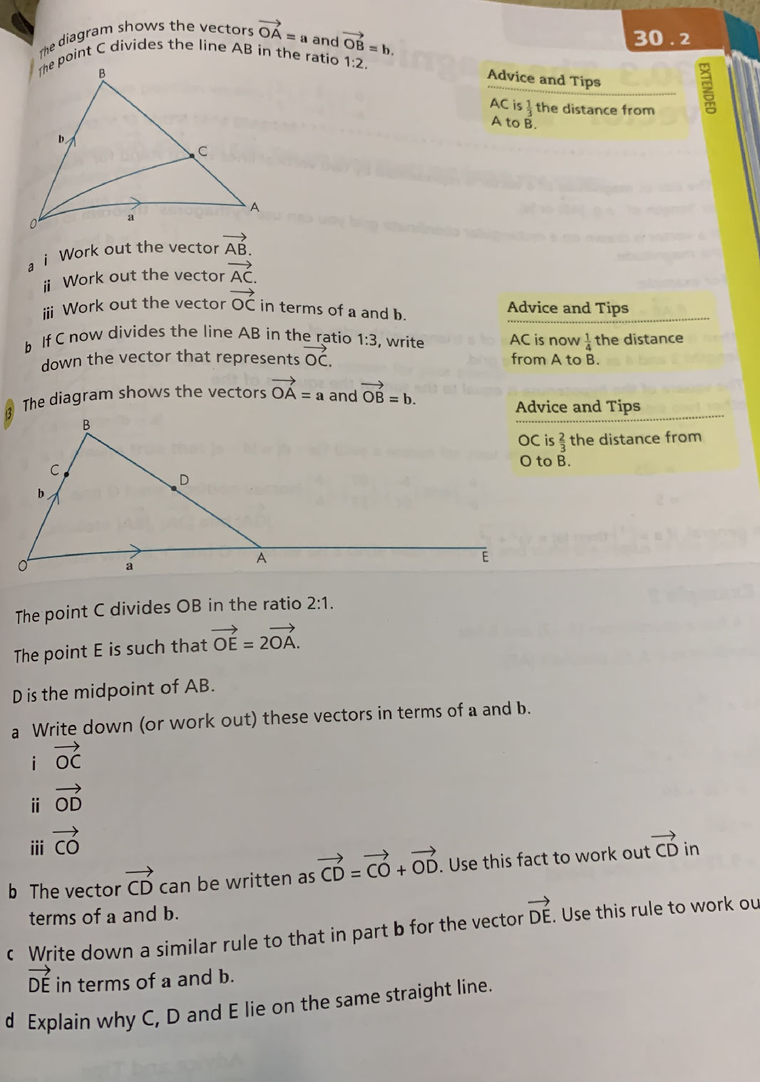 The diagram shows the vectors ${OA} = {a}$ | StudyX