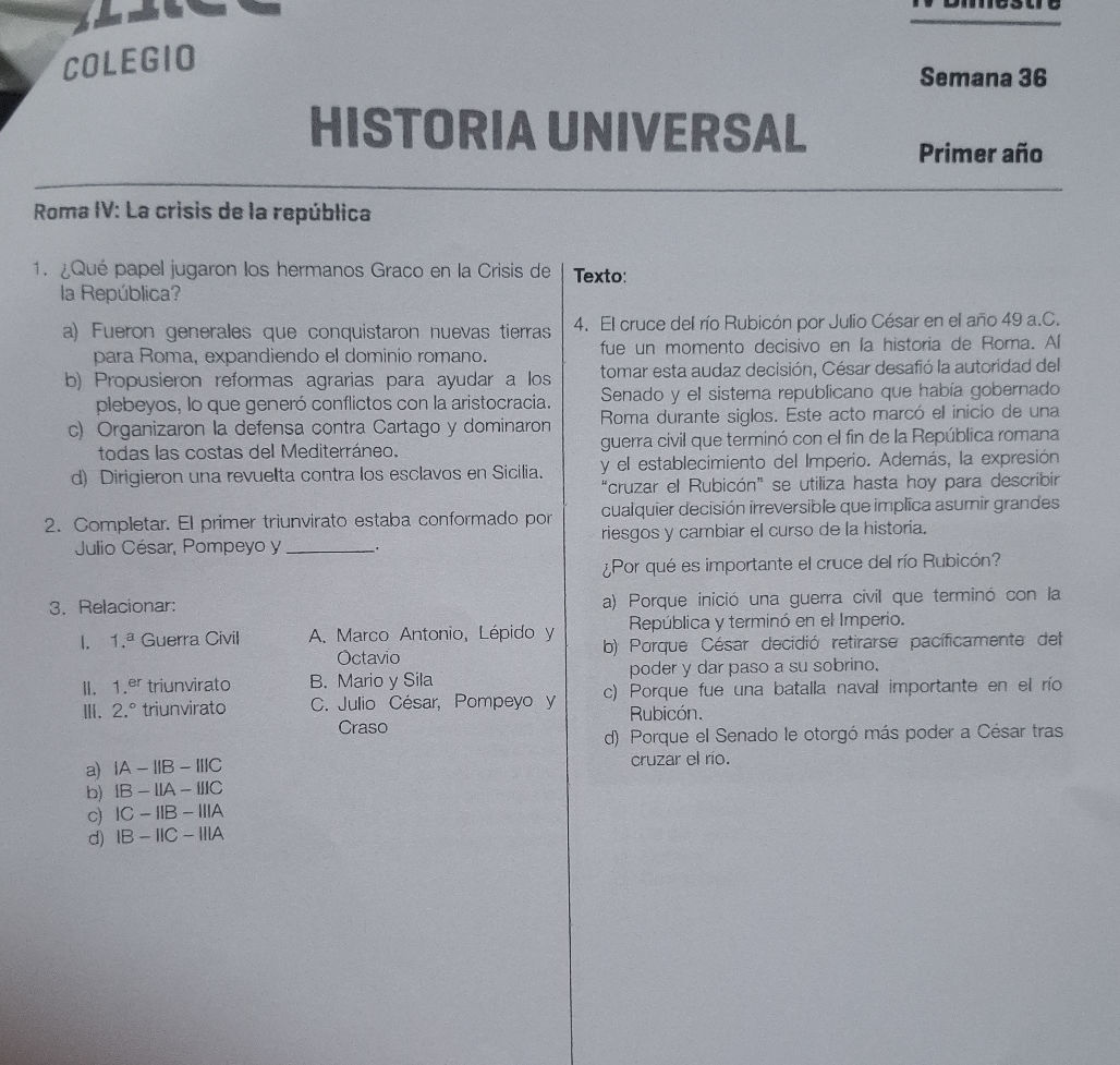 Texto: El cruce del río Rubicón por Julio | StudyX
