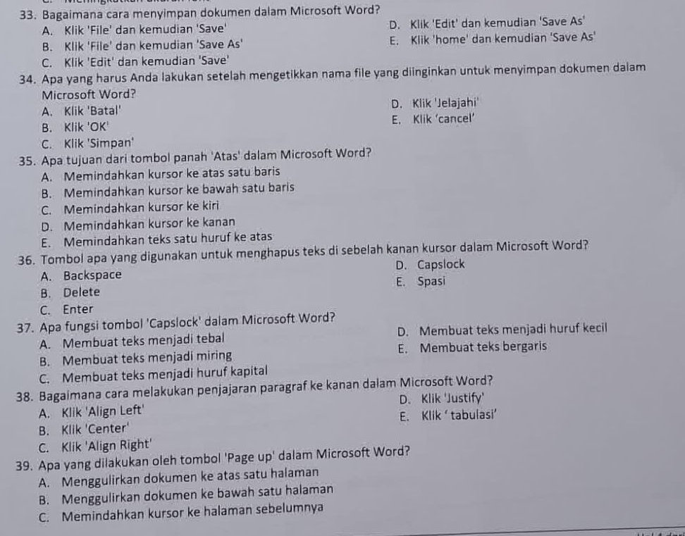 36. Tombol apa yang digunakan untuk | StudyX